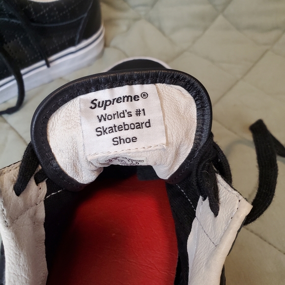 SUPREME X Vans Old Skool perforated leather sz 9.5 - Picture 6 of 9